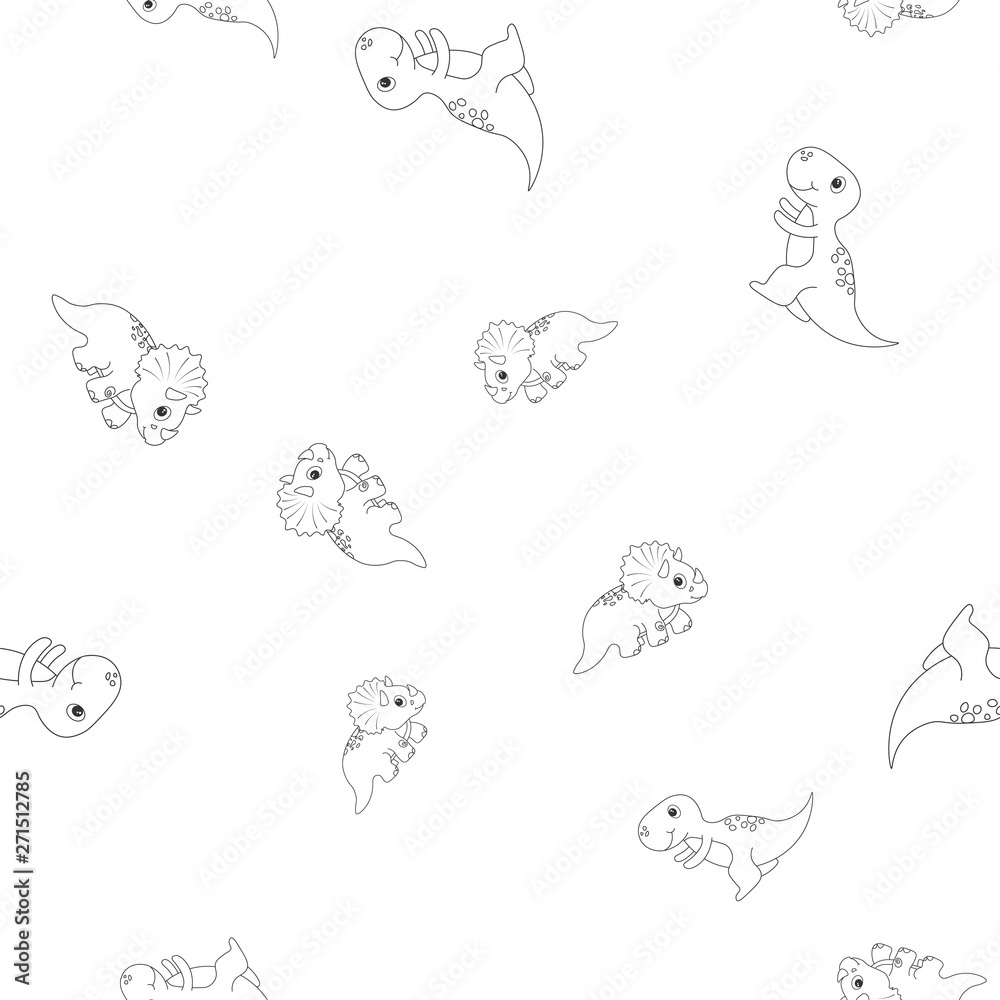 Tyrannosaur and triceratops seamless pattern Tyrannosaur and triceratops seamless pattern