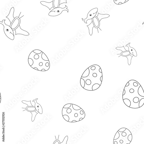 Dinosaur pterodactyl and egg seamless pattern
