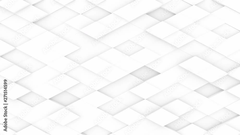 abstract polygonal geometric surface, minimal polygonal grid pattern with some color elements, random waving motion background in pure architectural wall with white design space