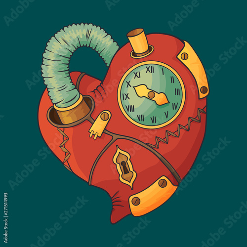 Heart in the style of steampunk