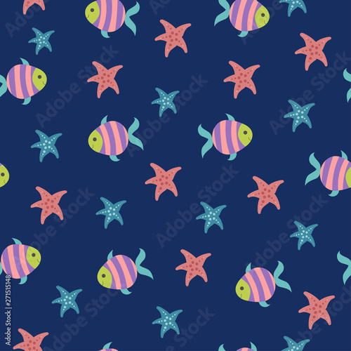 seamless pattern with fishes 