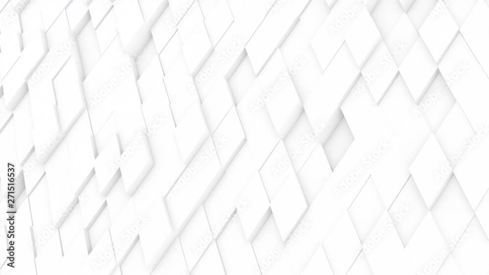 abstract polygonal geometric surface, minimal polygonal grid pattern with some color elements, random waving motion background in pure architectural wall with white design space