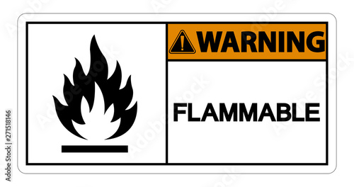 Warning Flammable Symbol Sign on white background,Vector Illustration
