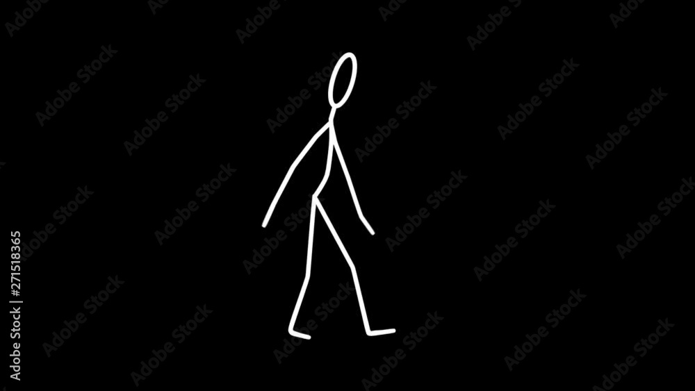 Looping stickman character doing a hip hop dance