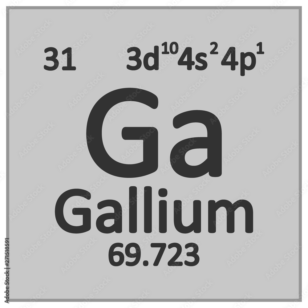 Obraz premium Periodic table element gallium icon.