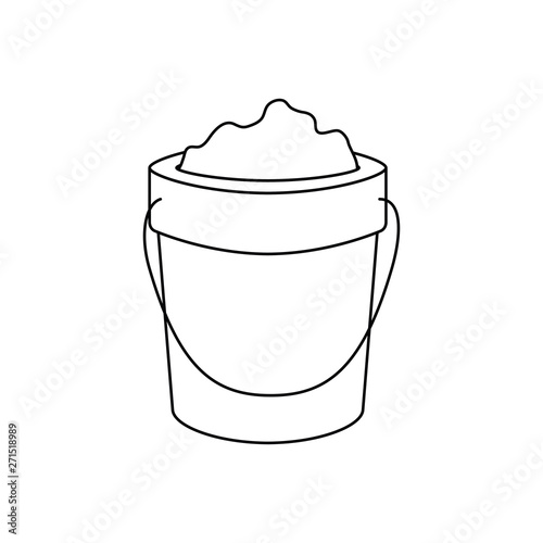 sand bucket on white background