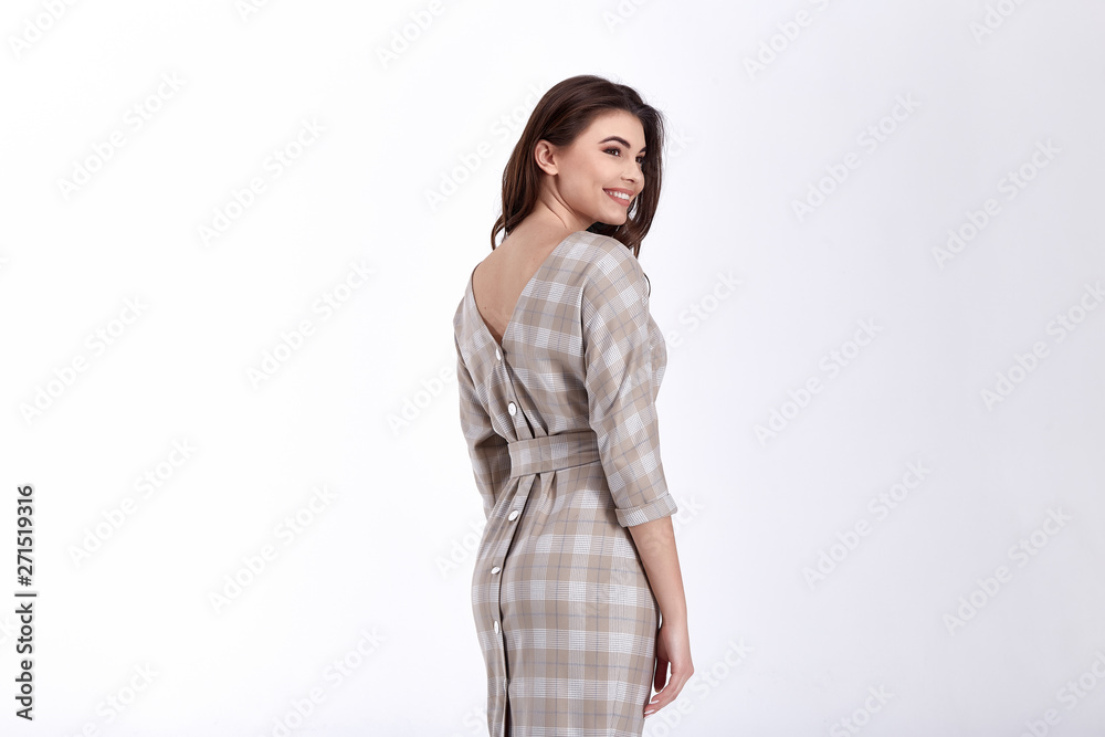 Beauty woman model wear stylish design trend clothing natural organic wool cotton dress casual formal office style for work meeting walk party blond hair makeup sexy pretty lady. Beauty woman model wear stylish design trend clothing natural organic wool cotton dress casual formal office style for work meeting walk party blond hair makeup sexy pretty lady.
