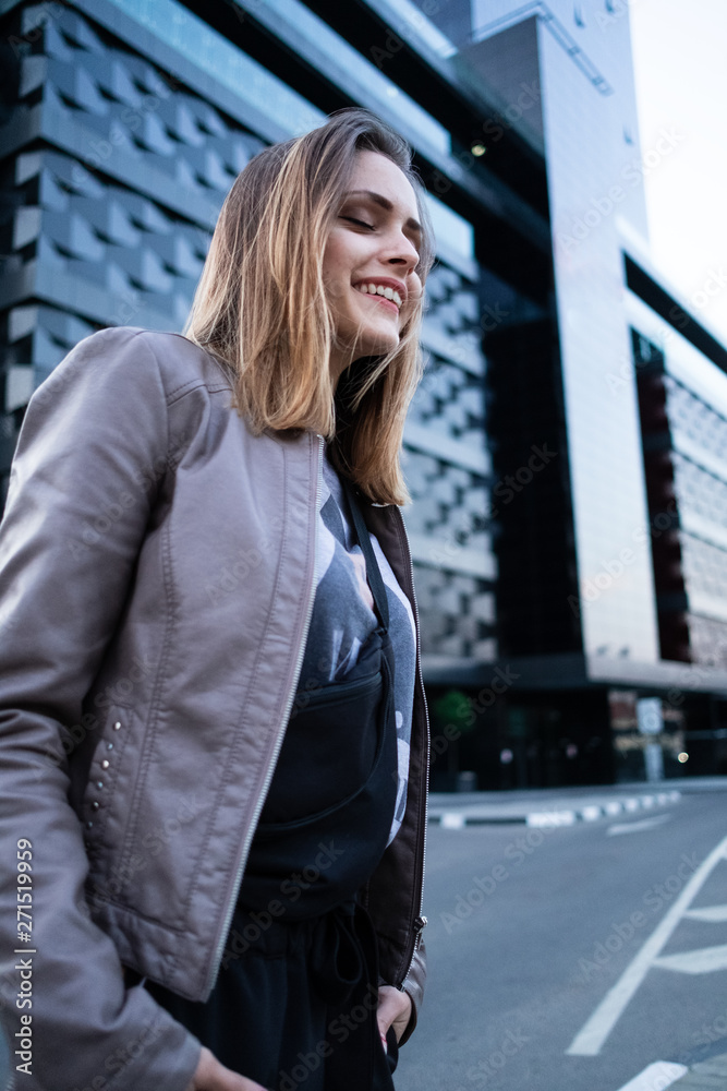 Fototapeta premium Nice girl smiles.Close-up photo.Portrait photos