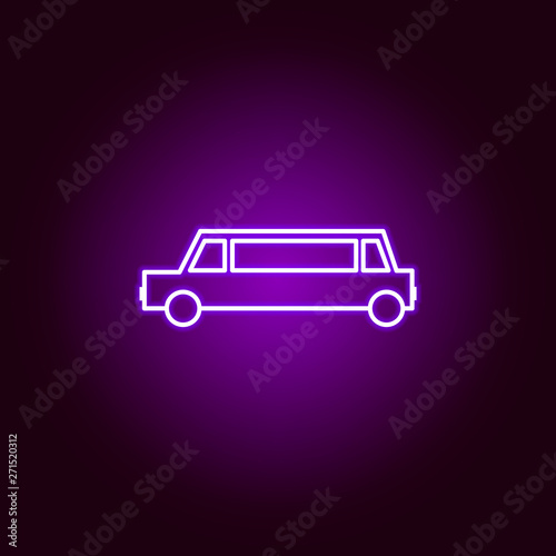 limousine side outline icon in neon style. Elements of car repair illustration in neon style icon. Signs and symbols can be used for web, logo, mobile app, UI, UX