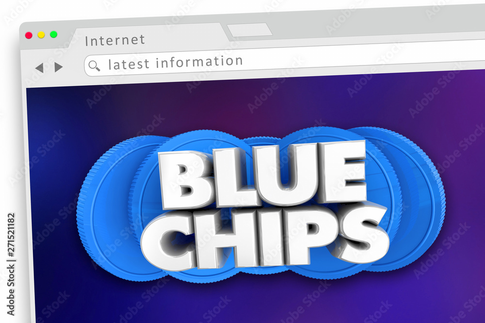 Blue Chips Top Goals Priorities Internet Website Online 3d Illustration Blue Chips Top Goals Priorities Internet Website Online 3d Illustration