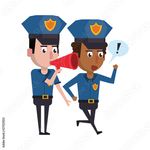 policemen working avatar cartoon character