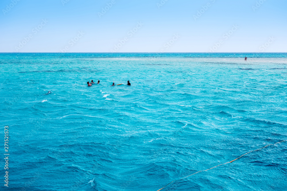White Island Africa Egypt Snorkeling Boat Trip water background.