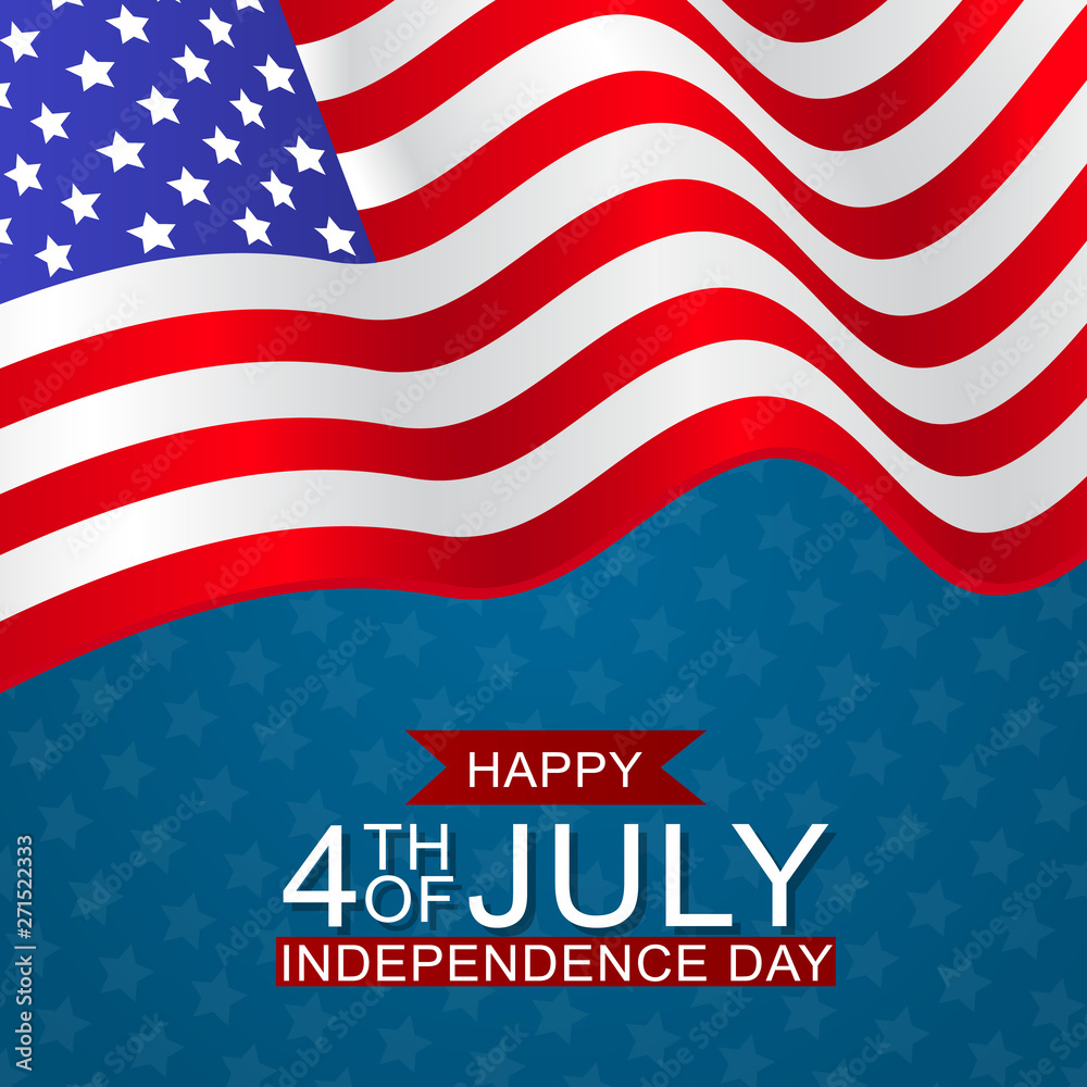 4th of July United States national Independence Day celebration background with American flag. Vector illustration. 4th of July United States national Independence Day celebration background with American flag. Vector illustration.