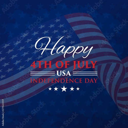 4th July independence day background with flag