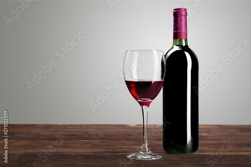 Bottle and Glass of Red Wine