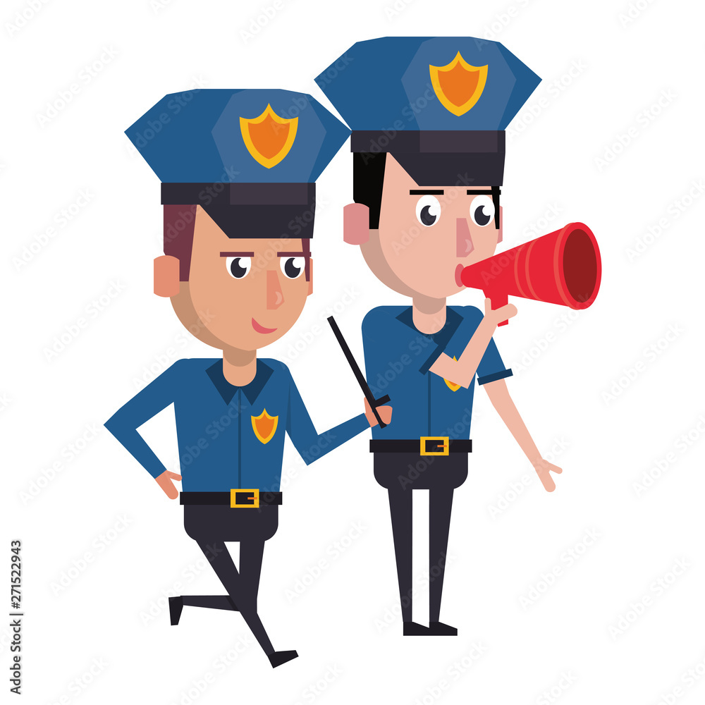 policemen working avatar cartoon character