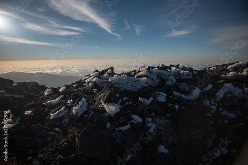 Azores Pico Mountain, icy mountain top, volcano