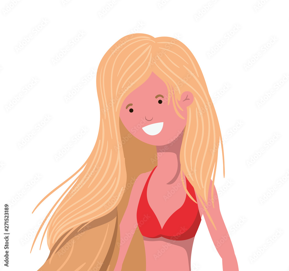 young woman with swimsuit on white background young woman with swimsuit on white background