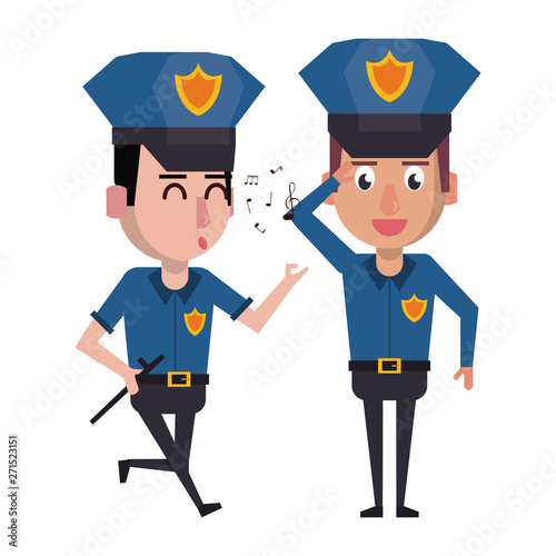 policemen working avatar cartoon character