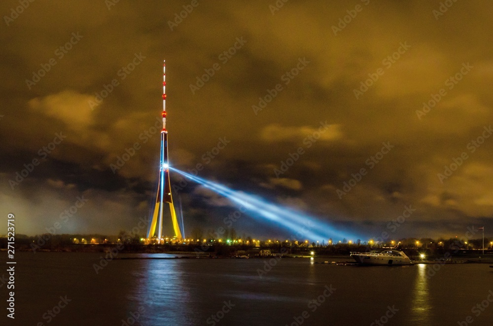 Fototapeta premium Tv tower at night