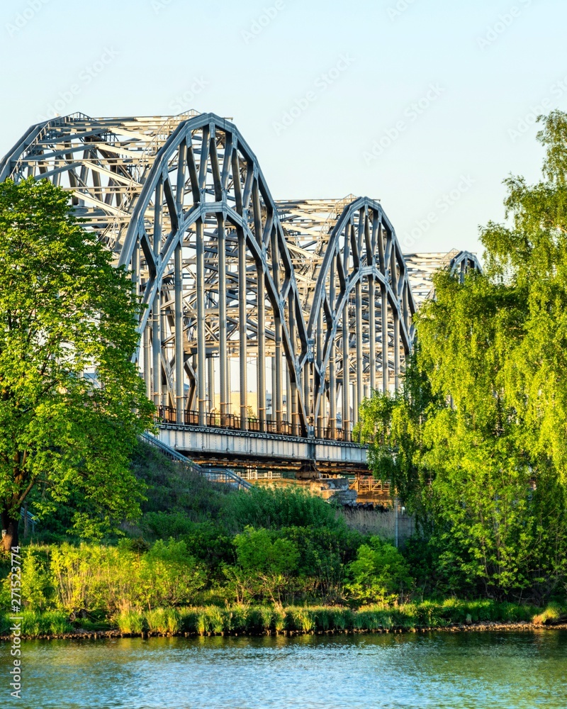 Fototapeta premium Railroad bridge over river
