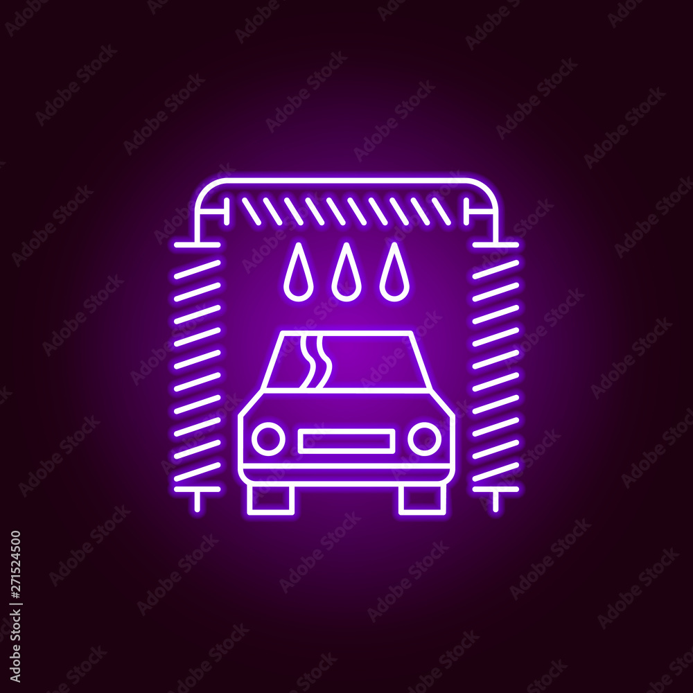 car wash outline icon in neon style. Elements of car repair illustration in neon style icon. Signs and symbols can be used for web, logo, mobile app, UI, UX car wash outline icon in neon style. Elements of car repair illustration in neon style icon. Signs and symbols can be used for web, logo, mobile app, UI, UX