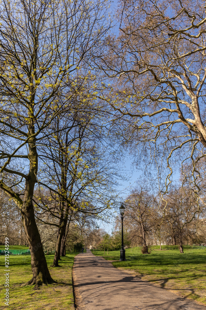 London, England - APRIL 1, 2019: Hyde Park in London, England London, England - APRIL 1, 2019: Hyde Park in London, England