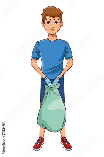 cleaning service person avatar cartoon character