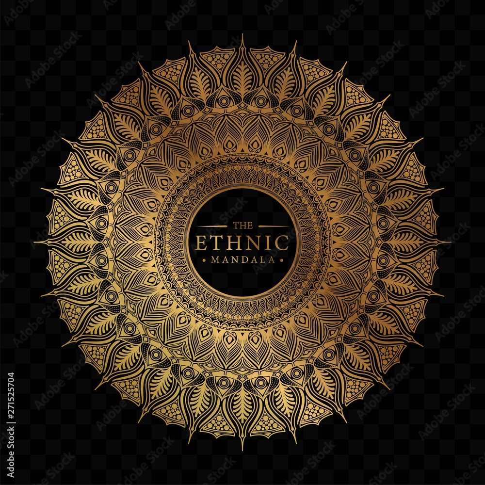Fototapeta premium Elegant ornamental mandala background design with gold color 