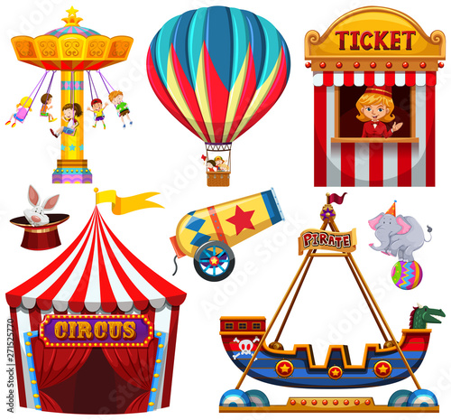 Set of circus object