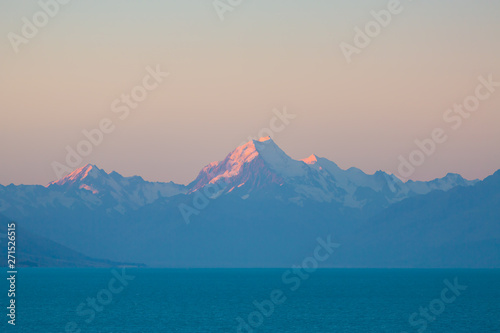 Mt Cook at Sunset in Mt Cook National Par, South Island, New Zealand.