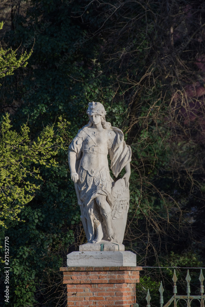 statue at the entrance to the park in Venice,Italy, 2019