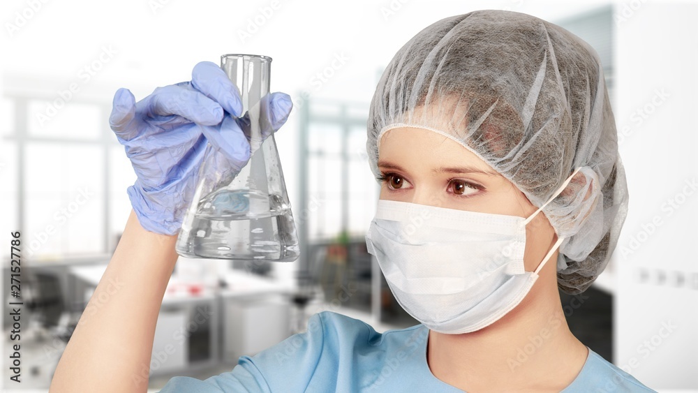 Scientist man working at the laboratory