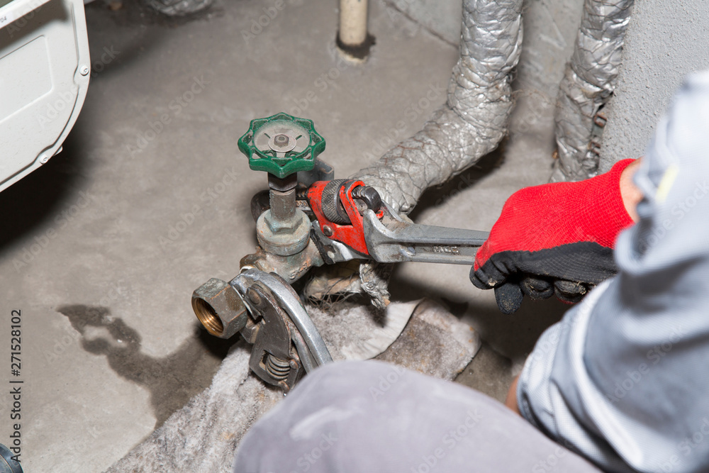 水道配管の取り替え工事stock Photo Adobe Stock