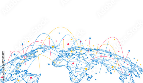 Global network connection. World map point and line composition concept of global business. Vector Illustration