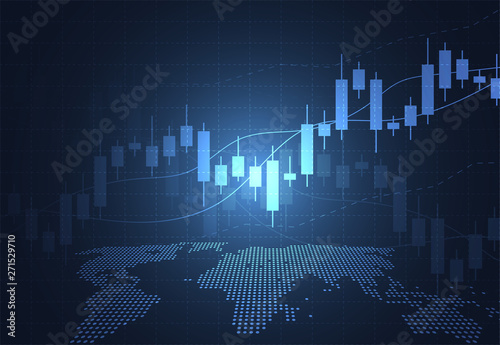 Business candle stick graph chart of stock market investment trading on white background design. Bullish point, Trend of graph. Vector illustration