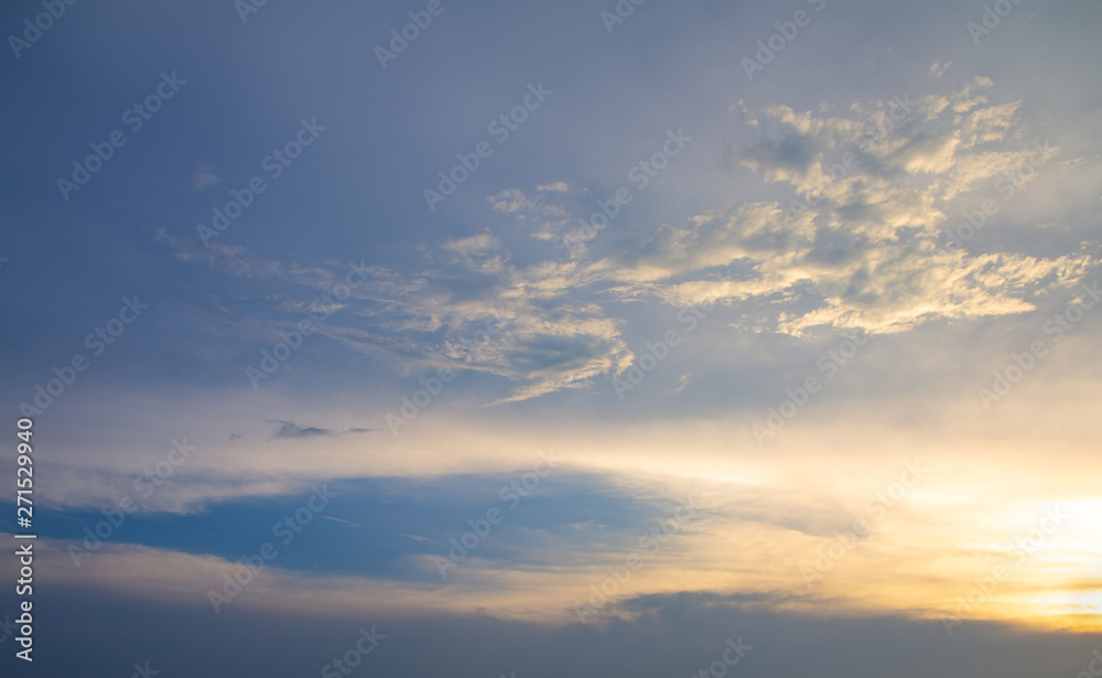 The atmosphere in the sky is cloudy, covered with beautiful clouds. right copy space,shape