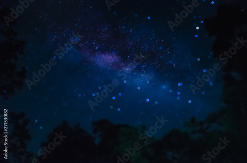 Blurred image of Milky way galaxy with stars and space dust in the universe