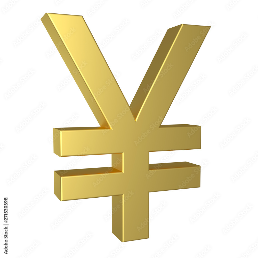 Gold yen symbol on a white background Gold yen symbol on a white background