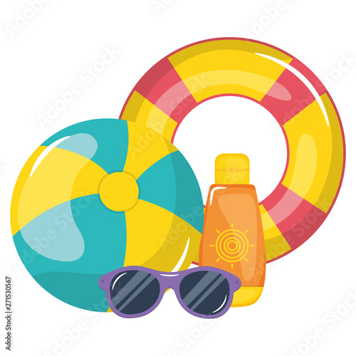 float lifeguard with blocker solar and sunglasses