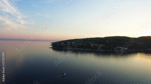 Cliff in the bay of Selca Island Brac Croatia Europe photo