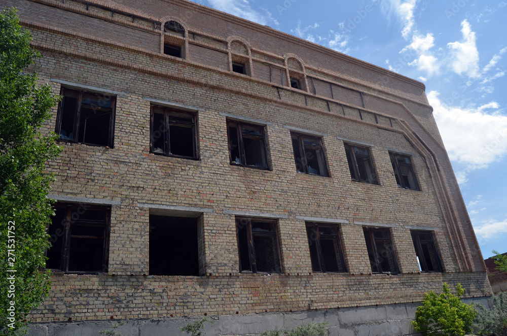 Abandoned construction site of Hospital. Abandoned at 1991,during Ukrainian undependence crisis.  Kiev Region,Ukraine