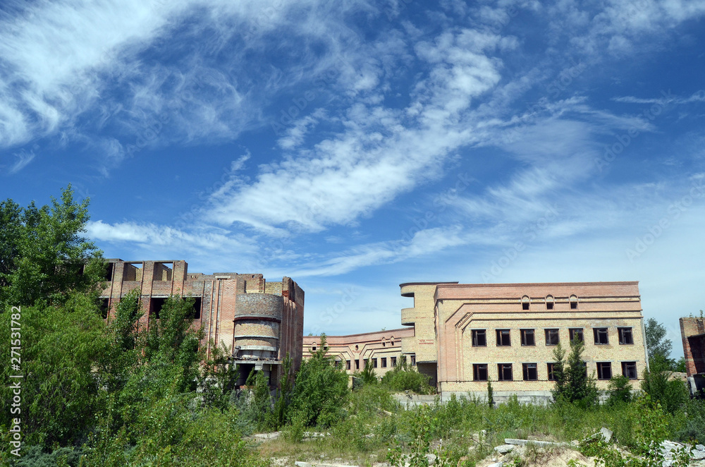 Abandoned construction site of Hospital. Abandoned at 1991,during Ukrainian undependence crisis. Kiev Region,Ukraine Abandoned construction site of Hospital. Abandoned at 1991,during Ukrainian undependence crisis. Kiev Region,Ukraine