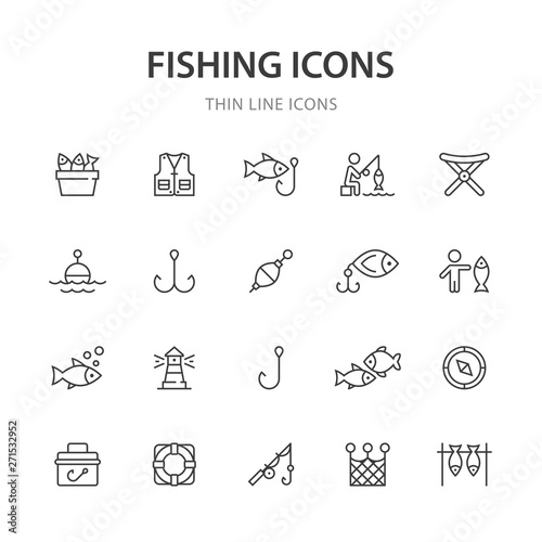 Fishing line icons.