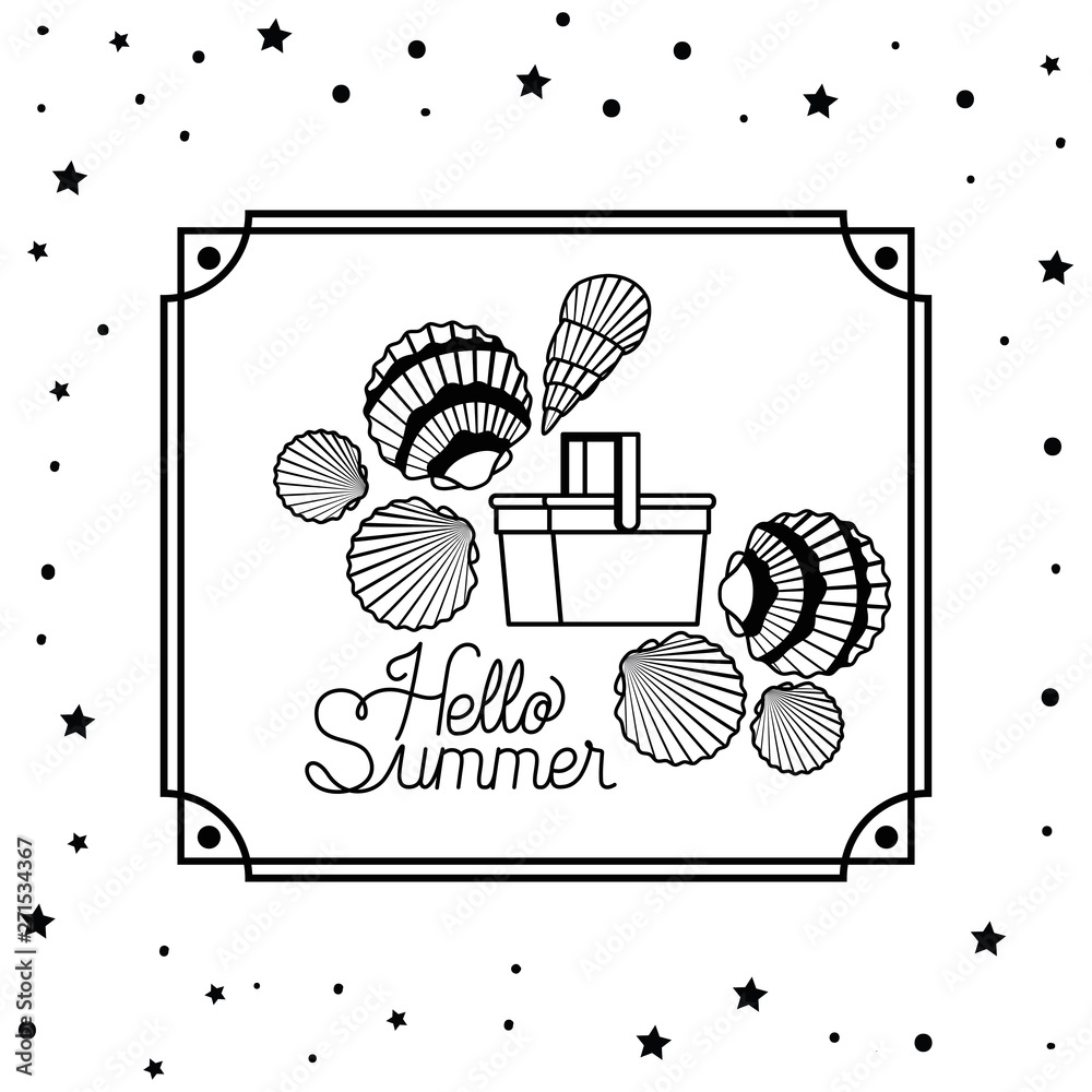 Obraz premium Hello summer design inside frame