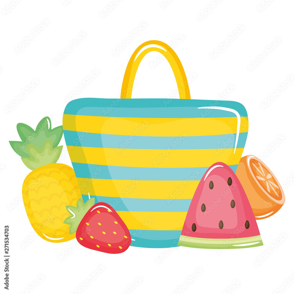 Fototapeta premium handbag female with summer fruits