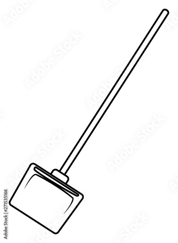 dustpan icon cartoon isolated black and white