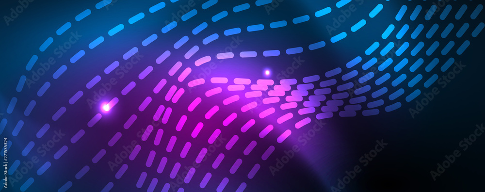 Smooth wave lines on blue neon color light background. Glowing abstract wave on dark, shiny motion, magic space light Smooth wave lines on blue neon color light background. Glowing abstract wave on dark, shiny motion, magic space light