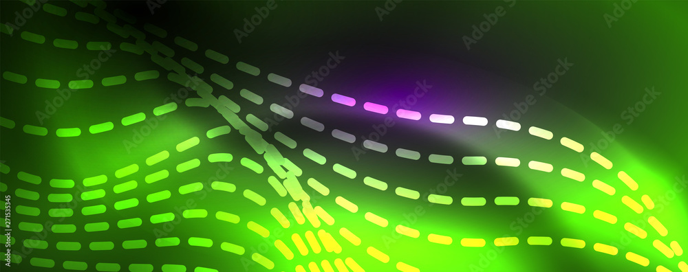 Neon vector wave lines abstract background, magic futuristic techno design Neon vector wave lines abstract background, magic futuristic techno design