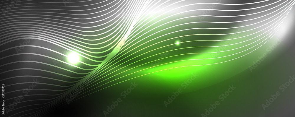 Neon vector wave lines abstract background, magic futuristic techno design Neon vector wave lines abstract background, magic futuristic techno design